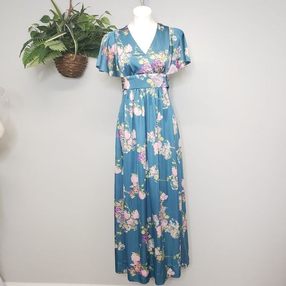 Vintage Kuulei Sportwear Floral Maxi Dress